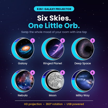 Galaxy Projector 6-in-1 | Nebula & Star Night Light
