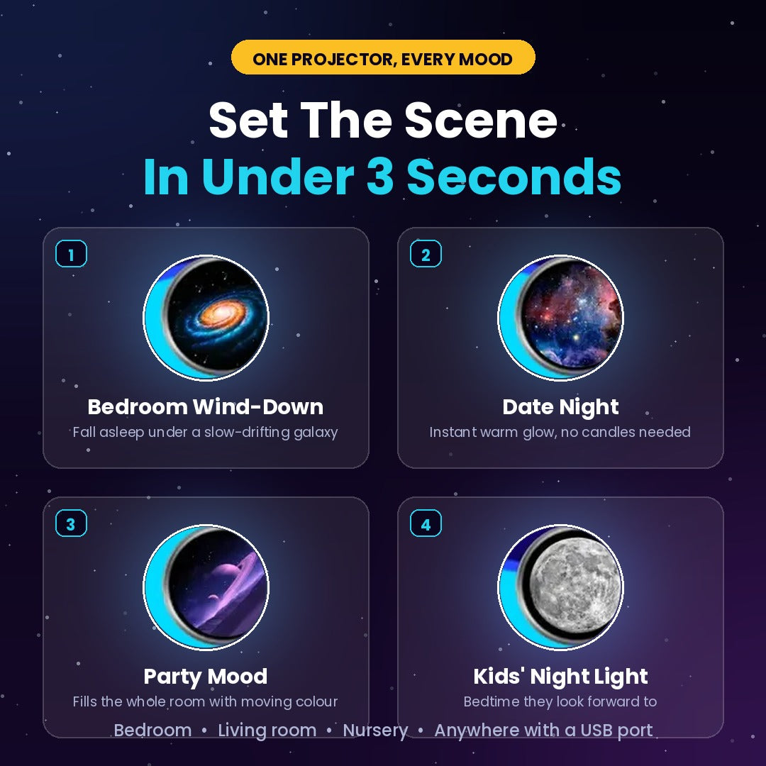 Galaxy Projector 6-in-1 | Nebula & Star Night Light